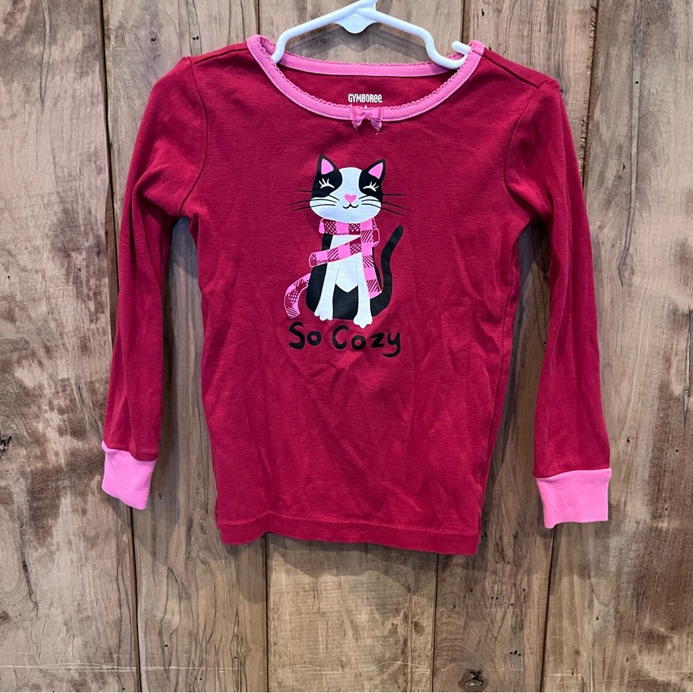 Gymboree Red Kids Shirt with Cat Design